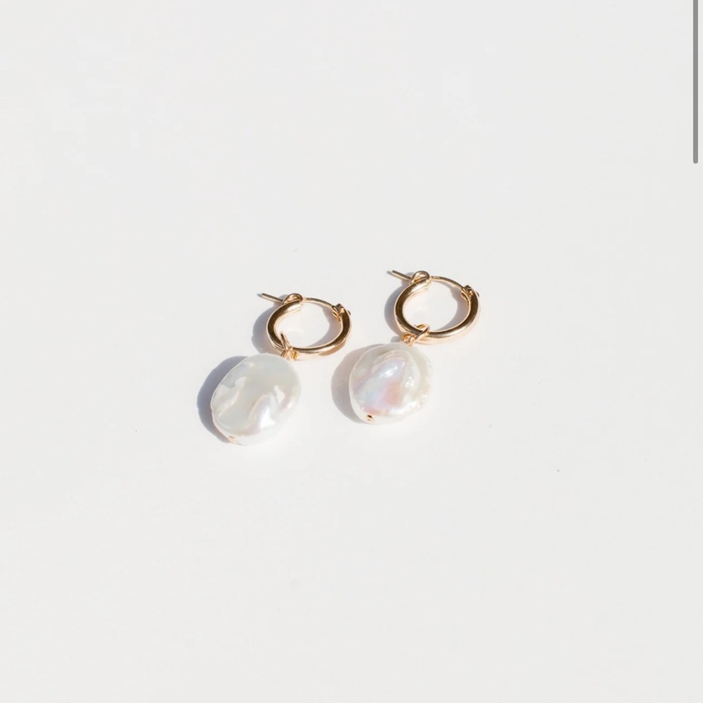 Gold and Pearl Drop Earrings